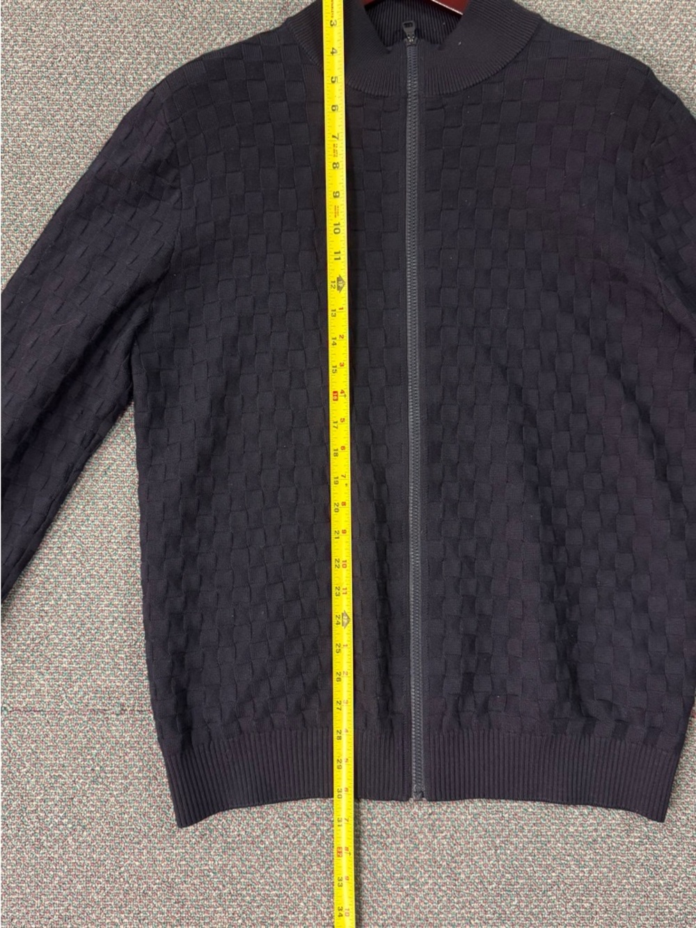 Louis Vuitton Dark Blue Checkered Zip-Up Sweater - Picture 10 of 16